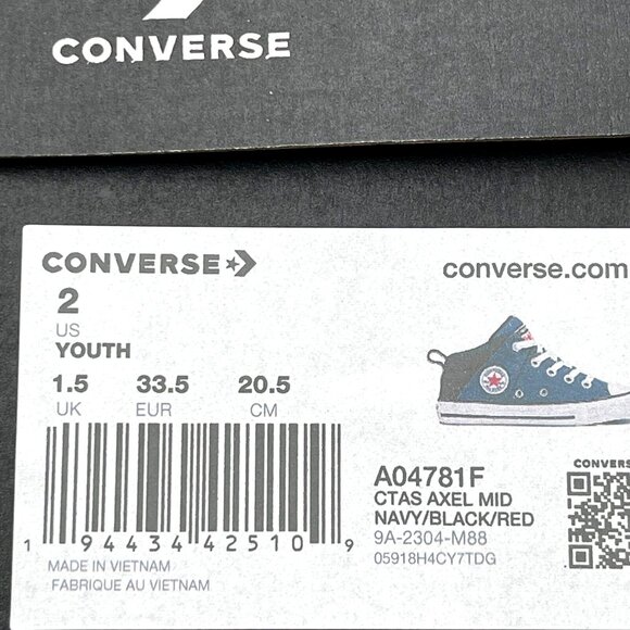 Converse Chuck Taylor All Star Youth Boy's Slip on Shoes Size 2 Navy Blue/ Black - Picture 8 of 12